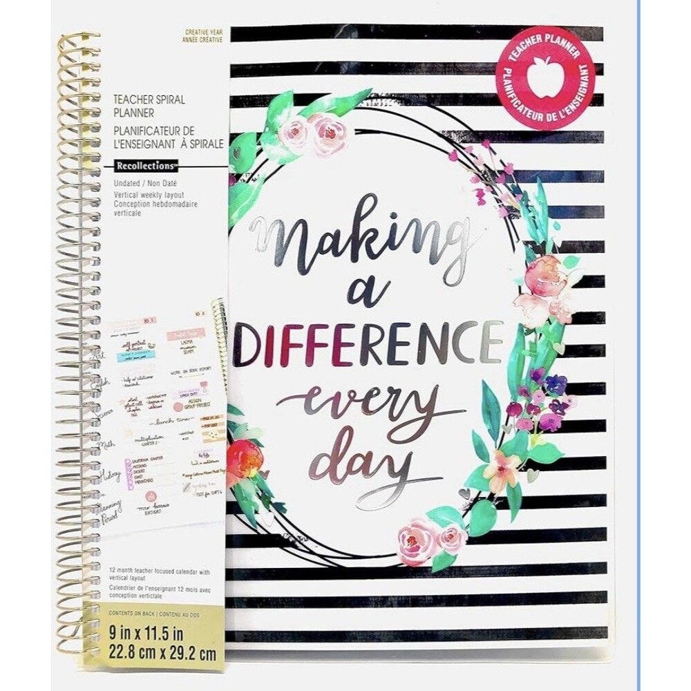 Recollections Teacher Undated Planner Making a Difference Every Day